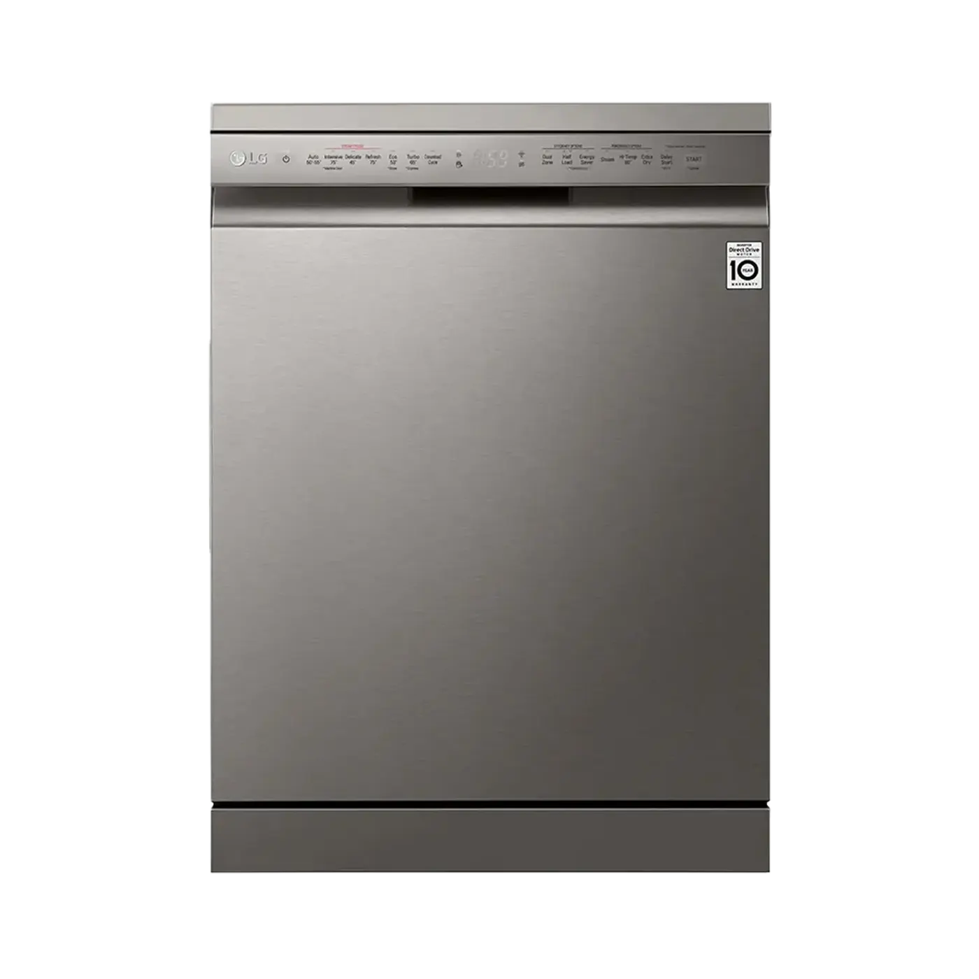 LG - 14 Place Settings Wi - Fi Dishwasher (DFB424FP, Silver, Silent Operation, Tough Stain Removal, Adjustable racks )