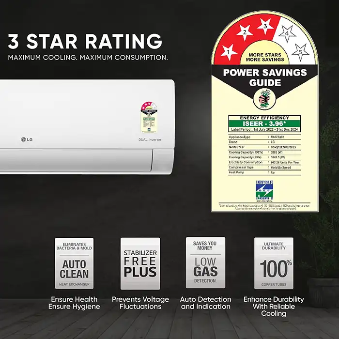 LG 3 Star (1.5) Split AC US-Q12ENXE.AMLG IDU-b
