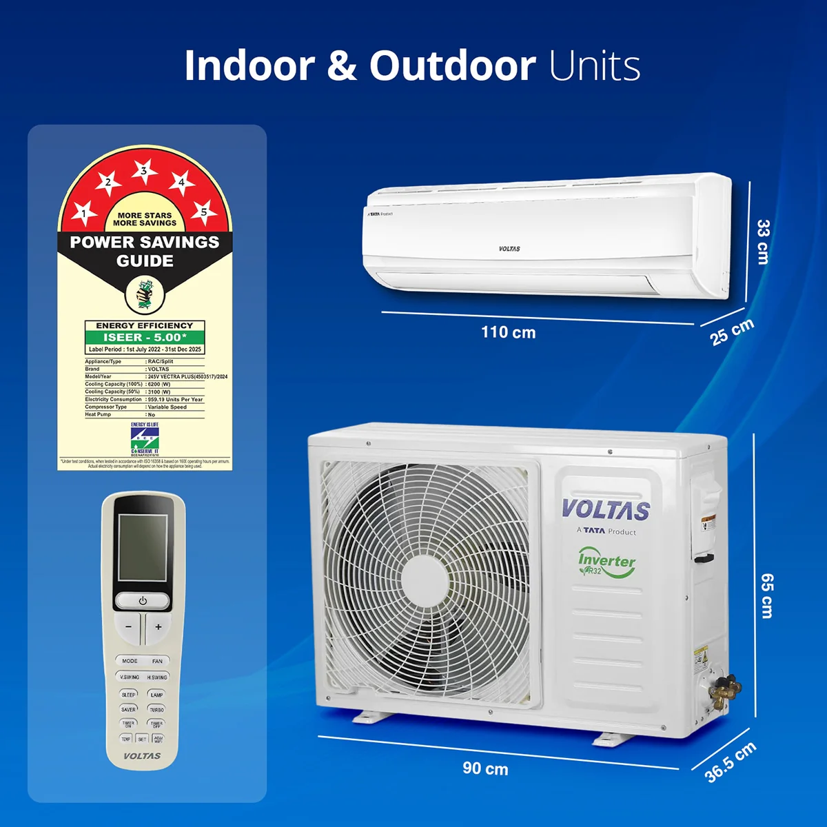 VOLTAS SPLIT INVERTER AC 2.0TR SAC 245V VECTRA PLUS-b